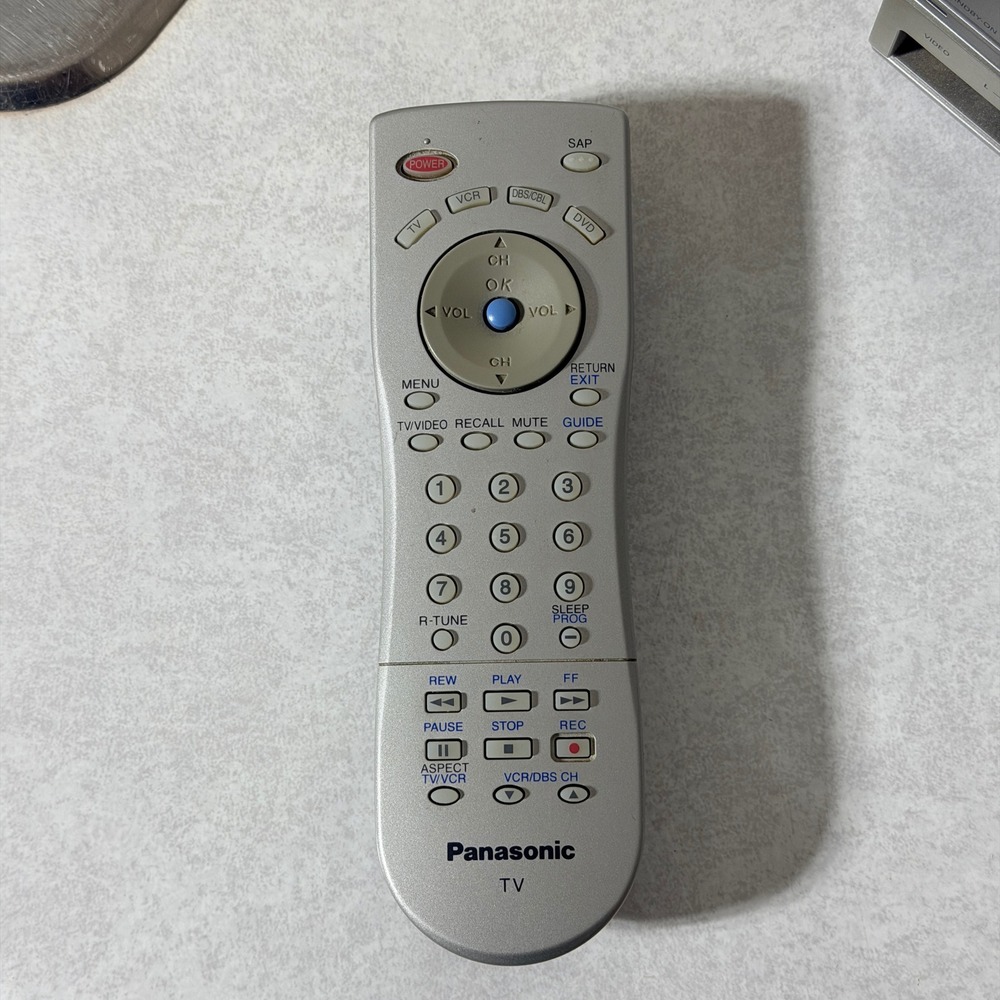 Panasonic EUR7613Z80R TV Remote Control Silver VCR DVD DBS CBL Replacement